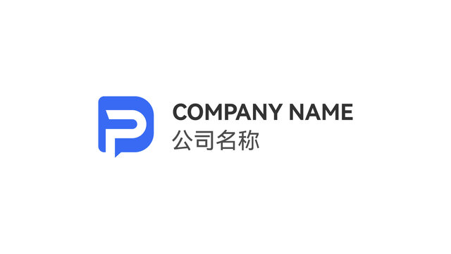 P字母LOGO设计科技互联网品牌公司