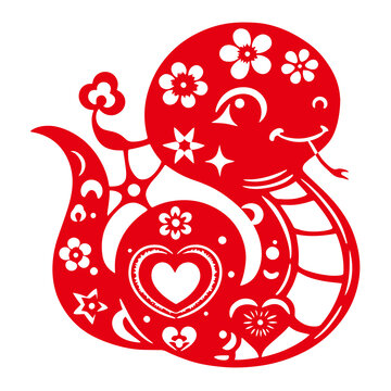 矢量小蛇剪纸