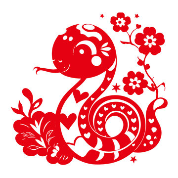 蛇年剪纸窗花