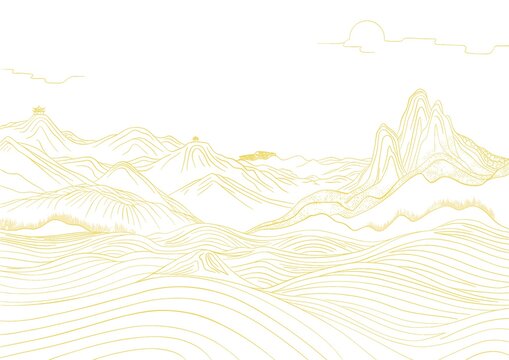 山水线条背景