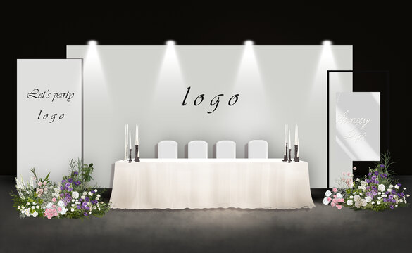 粉紫色婚礼签到背景