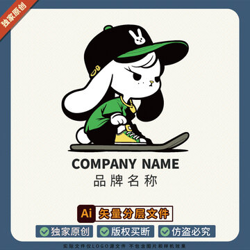 标志运动健身潮牌文创图案小兔子LOGO
