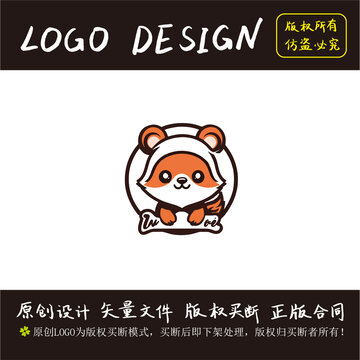 小狗卡通动物logo设计
