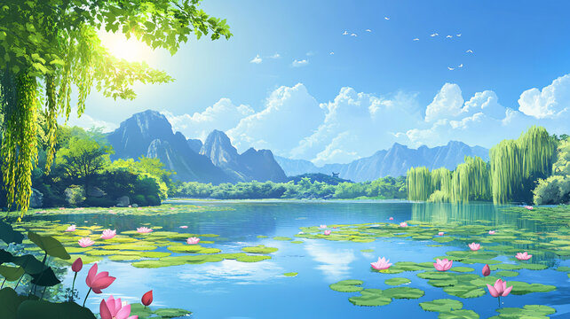 宽屏风景画