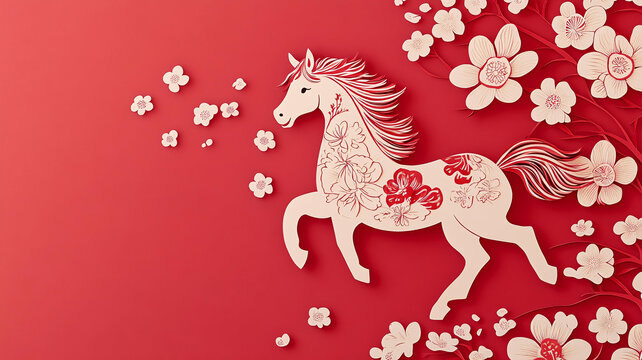 马年剪纸