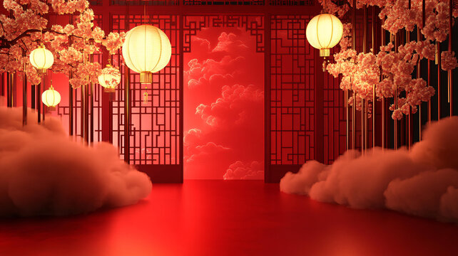 魅力红场景点背景