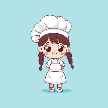 卡通女厨师