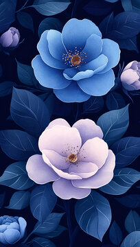 玫瑰花园线条图案