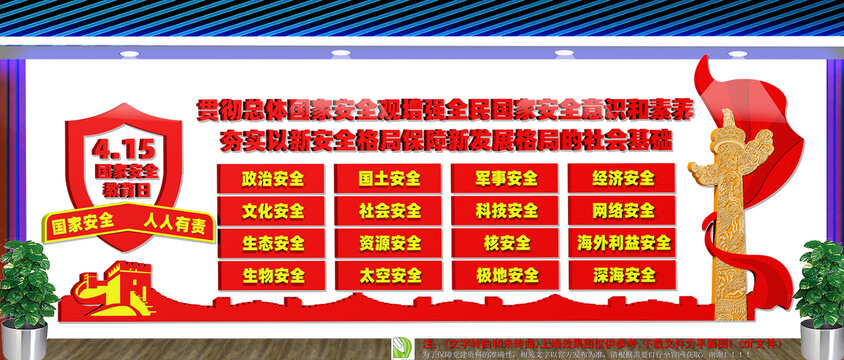 增强国家安全意识文化墙