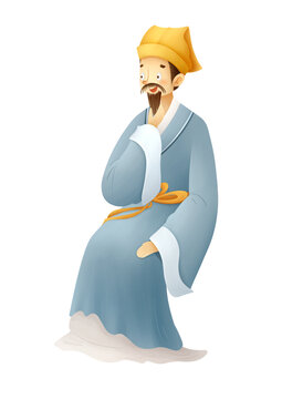 坐着的古代男性
