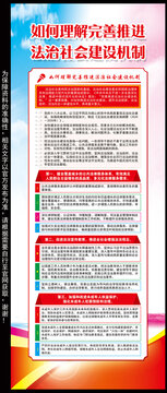 完善推进法治社会建设机制易拉宝