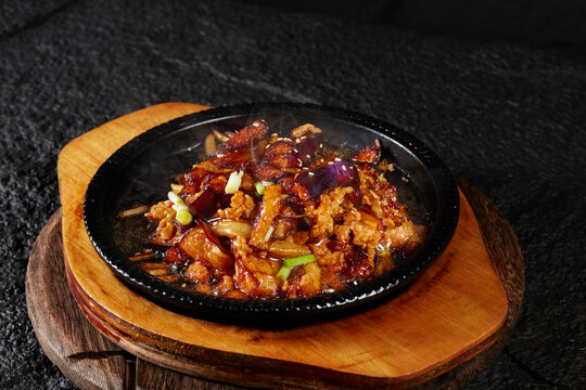 铁板肉沫茄子