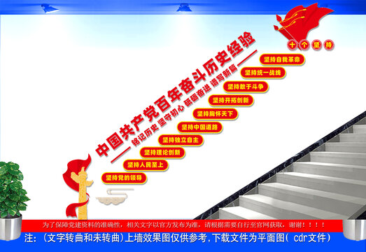 十个坚持楼梯文化墙