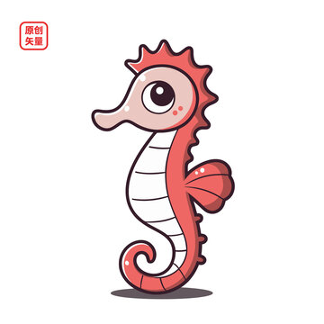 矢量插图动物卡通海马