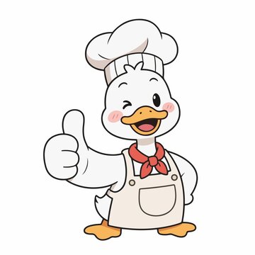 卡通鸭子厨师