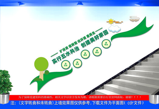 五水共治楼梯文化墙