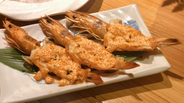 芝士焗虾鱼籽