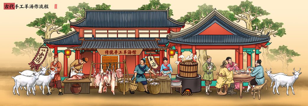 羊肉馆插画