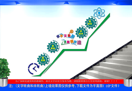 学校教育楼梯文化墙