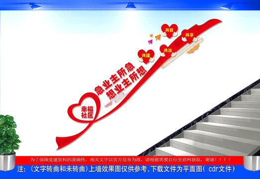 物业服务楼梯文化墙