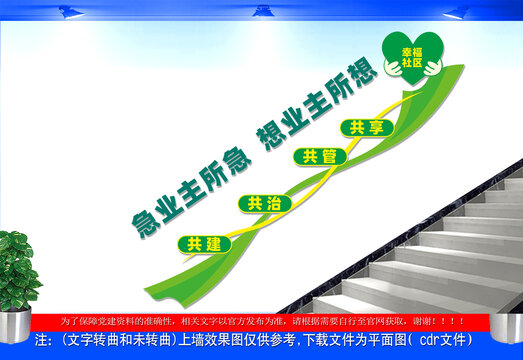 物业服务楼梯文化墙