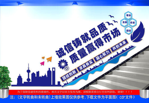公司励志楼梯文化墙