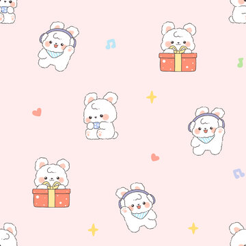 小兔子满印图案
