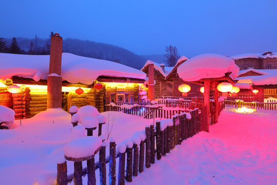 雪乡夜景