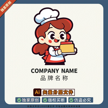 LOGO标志美食餐饮标识阿姨图案贴纸