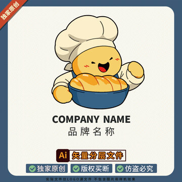 贴纸LOGO标志IP形象大使面包店美食