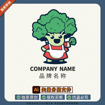美食蔬菜形象大使LOGO标志插图