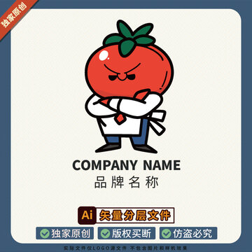 水果插图美食店铺形象大使LOGO标志