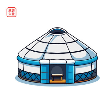 矢量插图建筑民族特色蒙古包