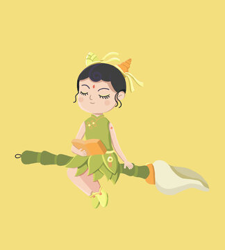 古风萌娃乘剑图绘