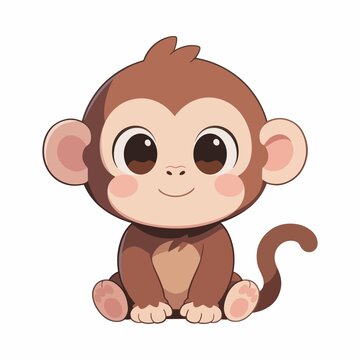 矢量卡通小猴子