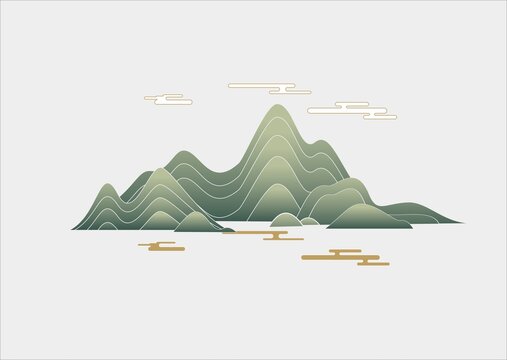 山水线条画