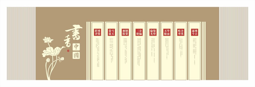 中国风文化墙传统文化名人名言文化墙
