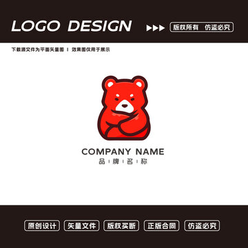 卡通熊logo标志