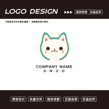 卡通猫logo标志