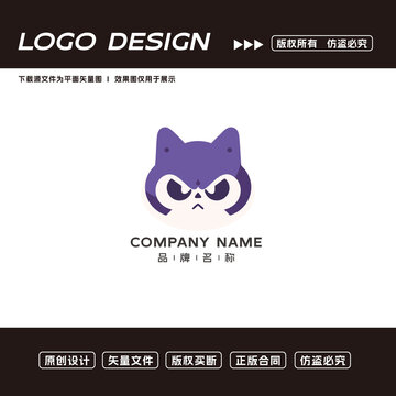 卡通小猫logo标志