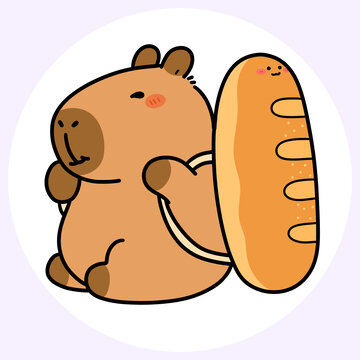 卡皮巴拉面包插画图案