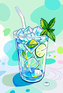 夏日冷饮插画