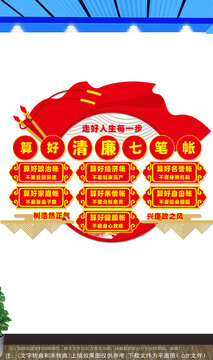 算好清廉七笔帐文化墙