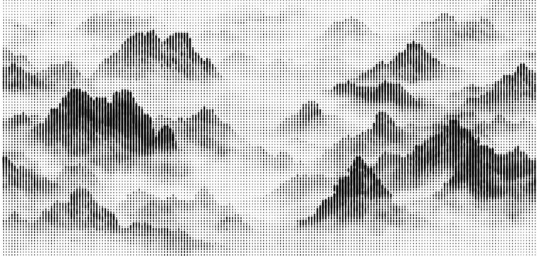 断续线条山水画