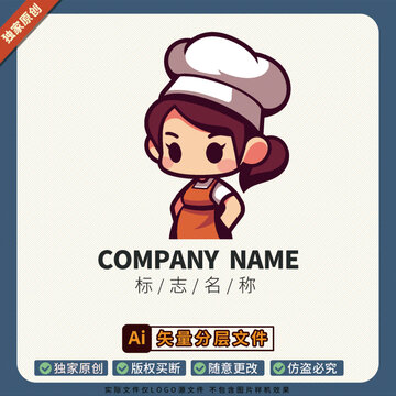 面包师甜点厨师LOGO标志商用餐饮