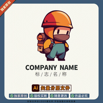 LOGO标志品牌形象建筑工人装饰公司