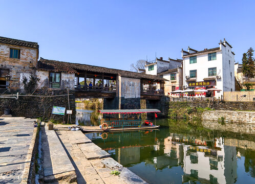江西婺源思溪村景区通济桥景观