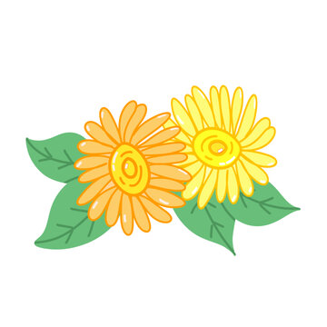 向日葵花朵卡通插画