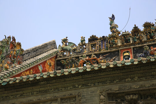 祠堂雕塑局部