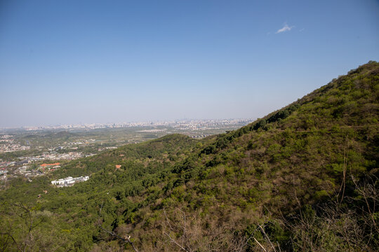 北京香山公园俯拍城市景区